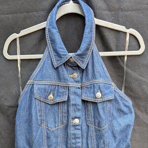 FutureCollective Alani Noelle Denim Halter Mini Dress